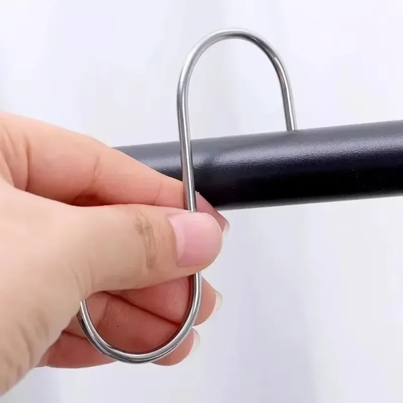 Stainless Steel S-Shaped Hooks S Hook Hanging Hangers Kitchen Bathroom Storage for Bags Clothes Caps Towels Holders
