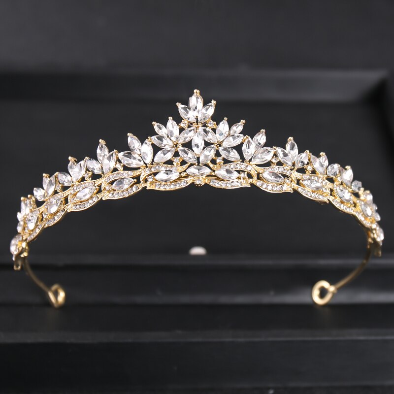 Barokk luksus rhinestone brudekrone tiara sølvbelagt krystall ball diadem kroner pannebånd bryllup hårtilbehør smykker