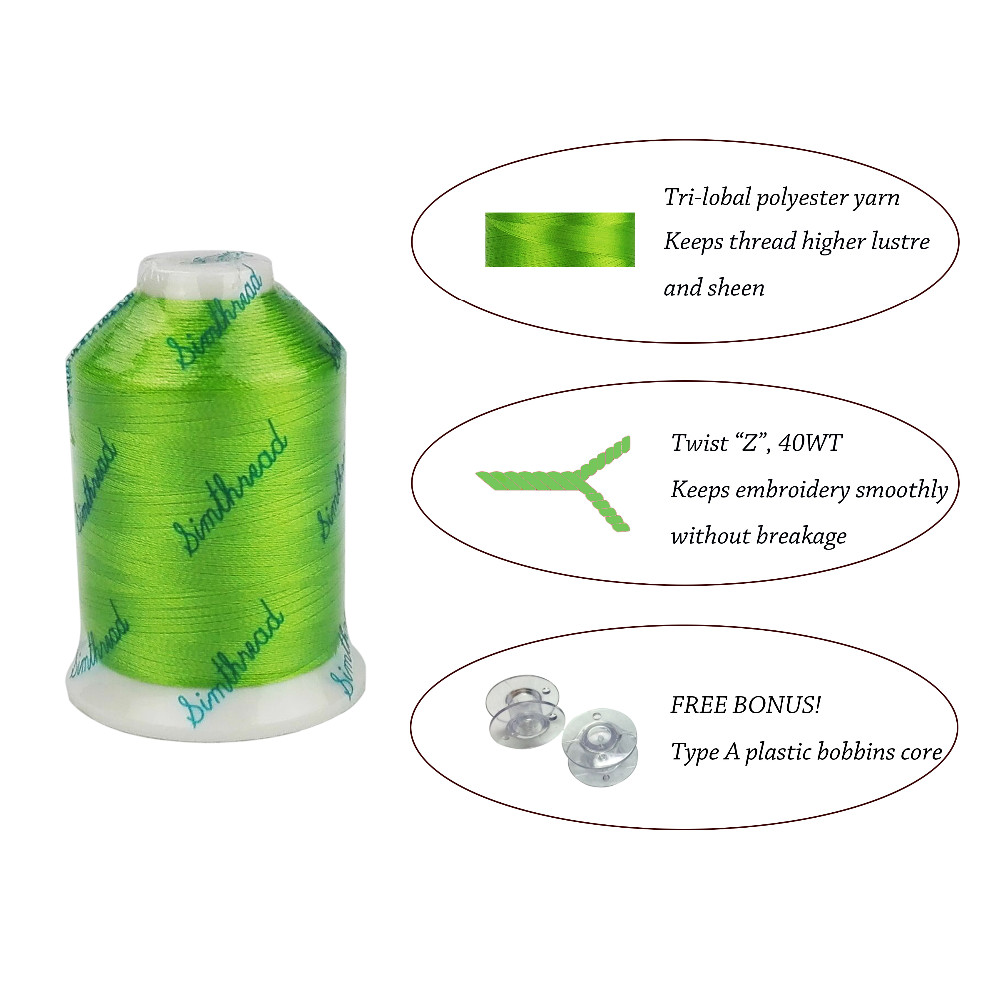 Polyester Embroidery Machine Spools Thread 22 Brother Colors 1,100 Yards Each