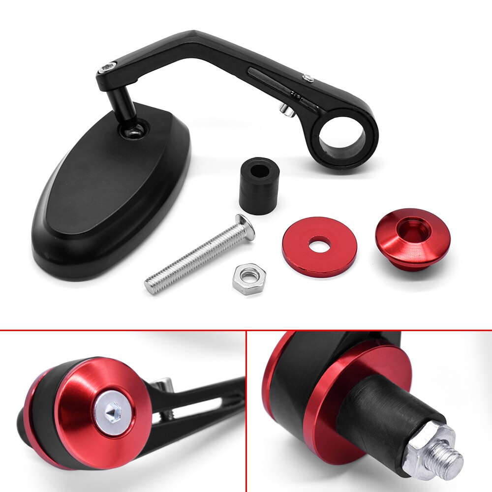 Universal Motorcycle Rear View 7/8" Handle Bar End Side Rearview Mirrors Aluminum For BMW R1200S R1200ST Ducati SS750 SS800
