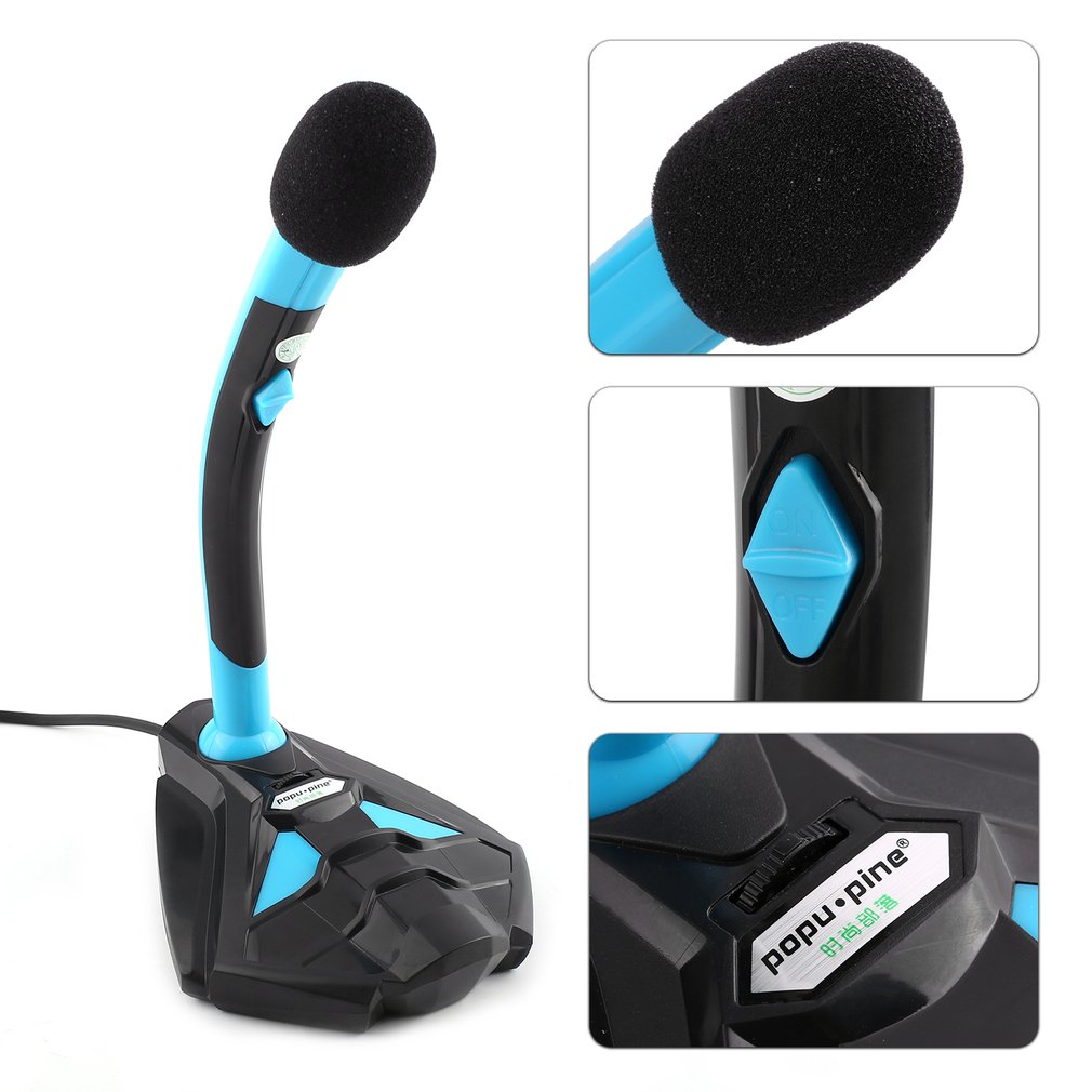 360-degree Rotating Neck Tabletop Desktop USB Gaming Computer Multimedia Microphone With Stand for Desktop Laptop PC Mic