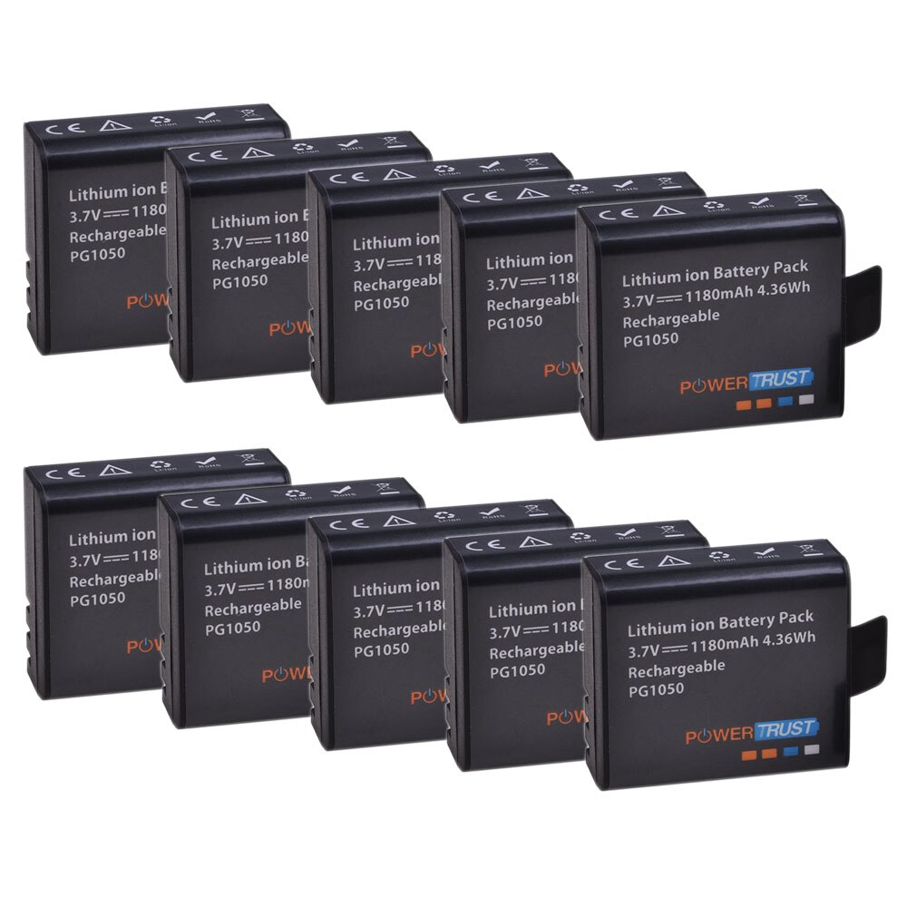 4x PG1050 1180mAh baterías + LCD cargador de batería con USB doble para SJCAM SJ4000 M10 SJ5000 SJ5000X para EKEN H9 H9R H8R H8 GIT PG900: 1Battery and Charger