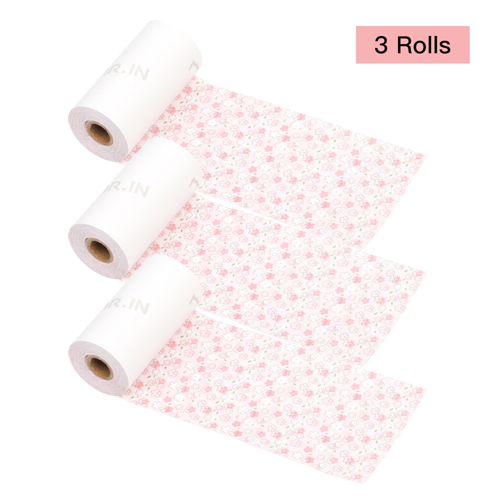 3 Rolls Self-Adhesive Thermal Paper Black on Red Heart Red Background 53mm*3.5m Compatible with Phomemo M02/M02S Thermal Printer: Pink