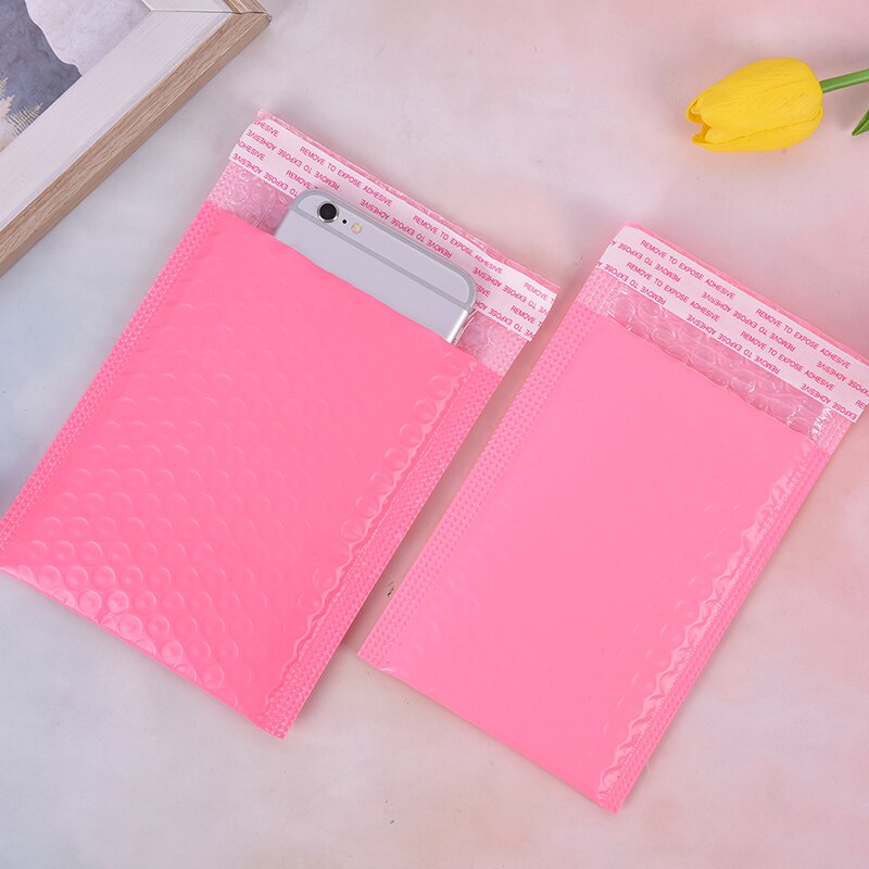 10 st/lot rosa papper bubbel vadderade brev kuvert påse bubbel post kuvert påse förpackning påsar brevpåsar