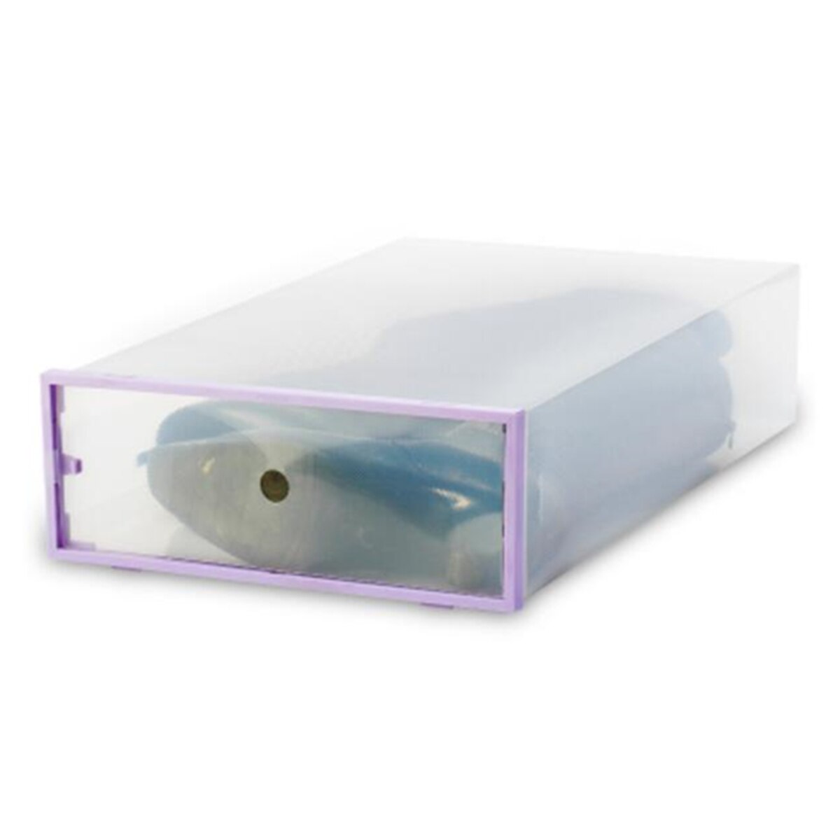 Boots Box Shoe Storage Box Case DIY Folding Shoe box Transparent Plastic Rectangle PP Organizer Thickened Holder: Purple 