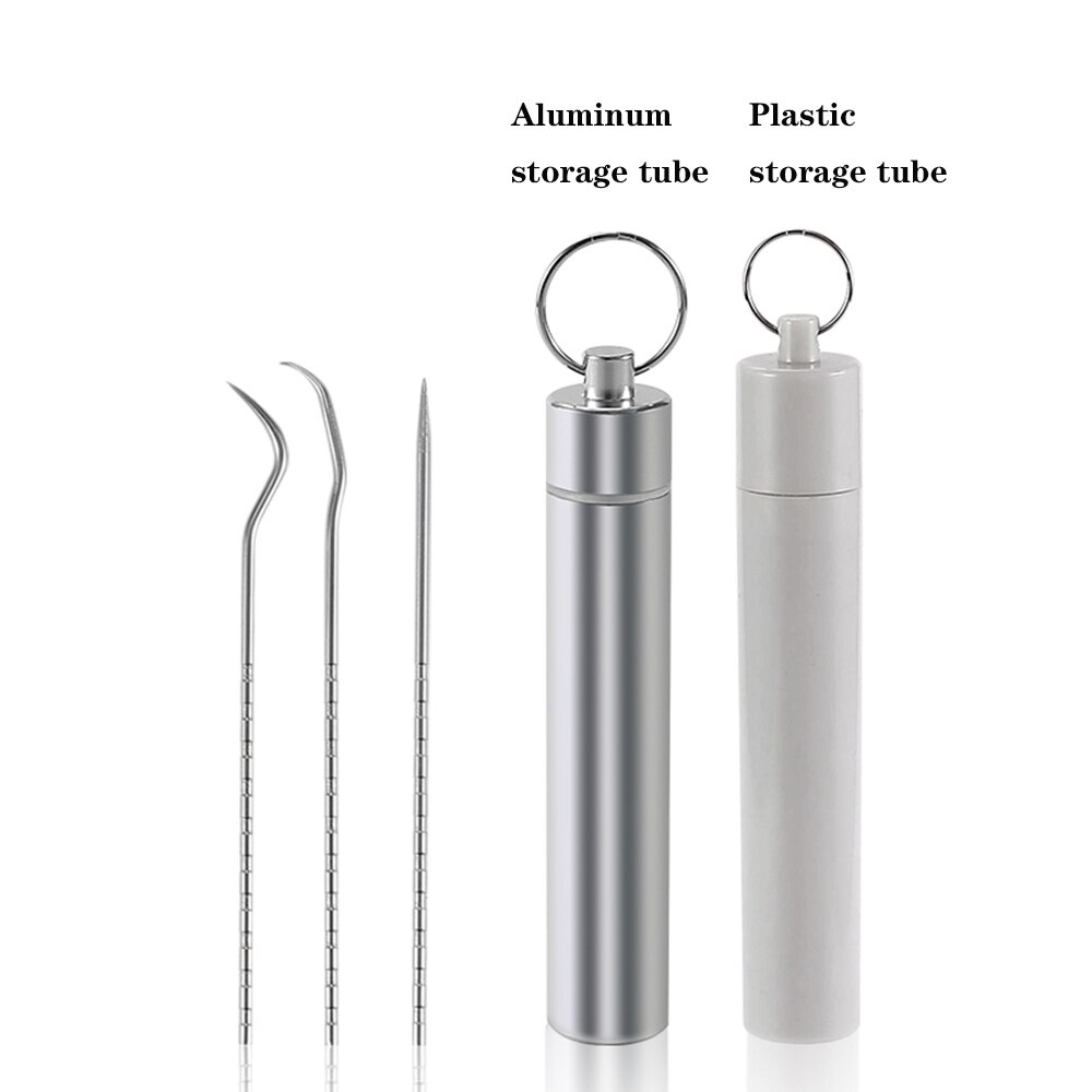 Stainless Steel Toothpick Set Metal Flossing Tools With Portable Toothpick Holder Outdoor Travel Seal Storage Container Box Case