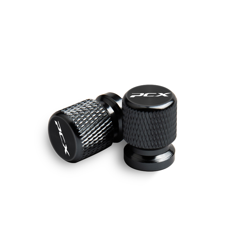 Accesorios de motocicleta para Honda PCX 125 150 160 PCX125 PCX150 PCX160 2022, tapas de cubierta de vástago de puerto de aire de válvula de neumático de Metal, 2 uds.: Negro