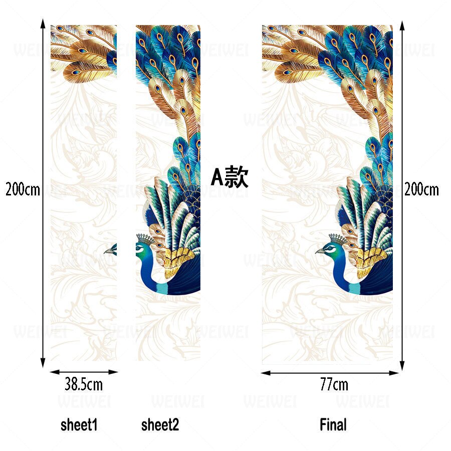 Pintura de pavão vintage, adesivos criativos de po... – Grandado, image size:900x900