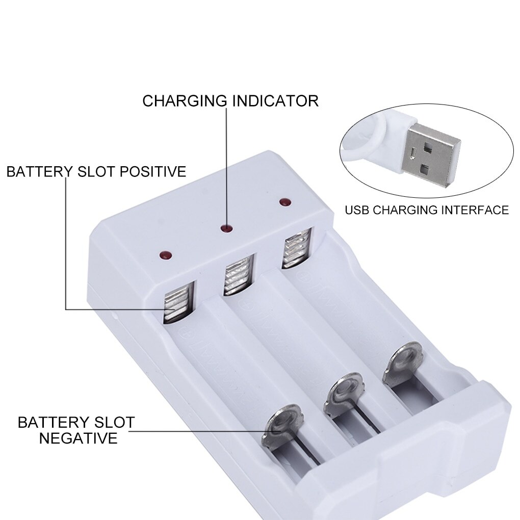 USB 4 Slots Fast Charging Battery Charger Short Circuit Protection AAA and AA Rechargeable Battery Station