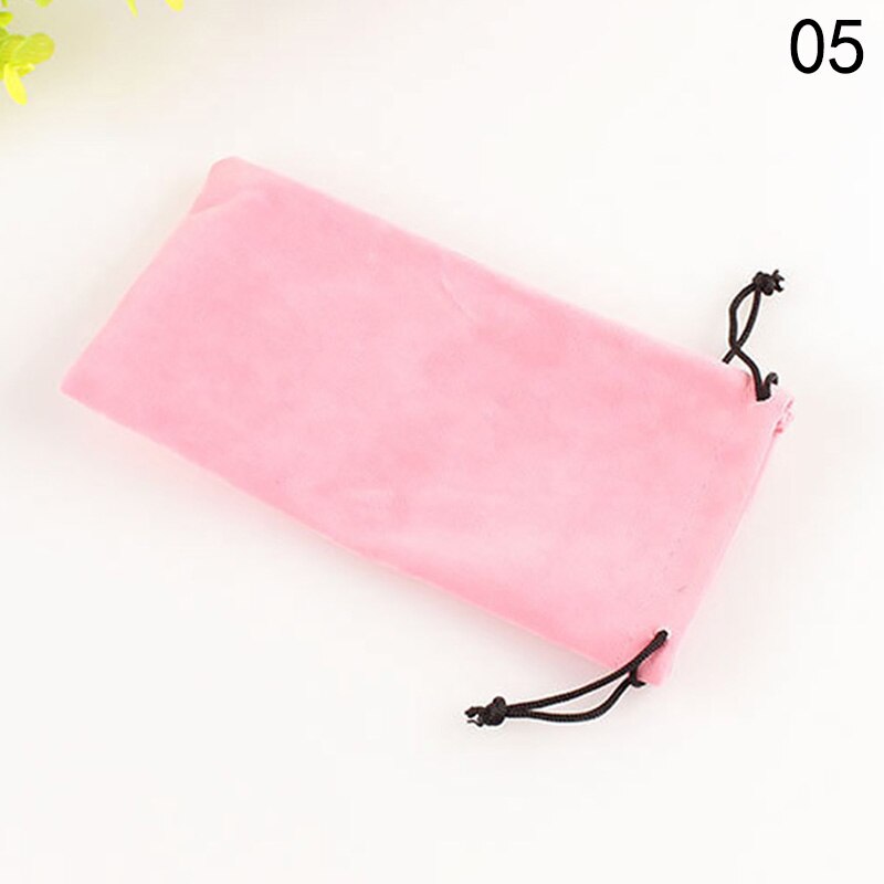 Blød klud brille taske vandtæt støvtæt solbrille etui unisex briller pose tilbehør ensfarvet