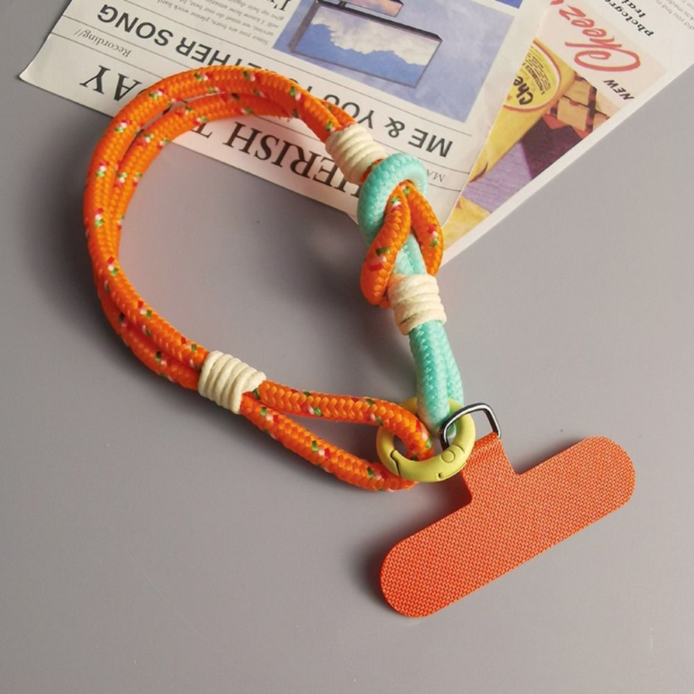 Correa Universal de nailon trenzado para teléfono móvil, cadena colgante, anillo, cordón para la muñeca, llavero de cuerda desmontable: Azul / Verde