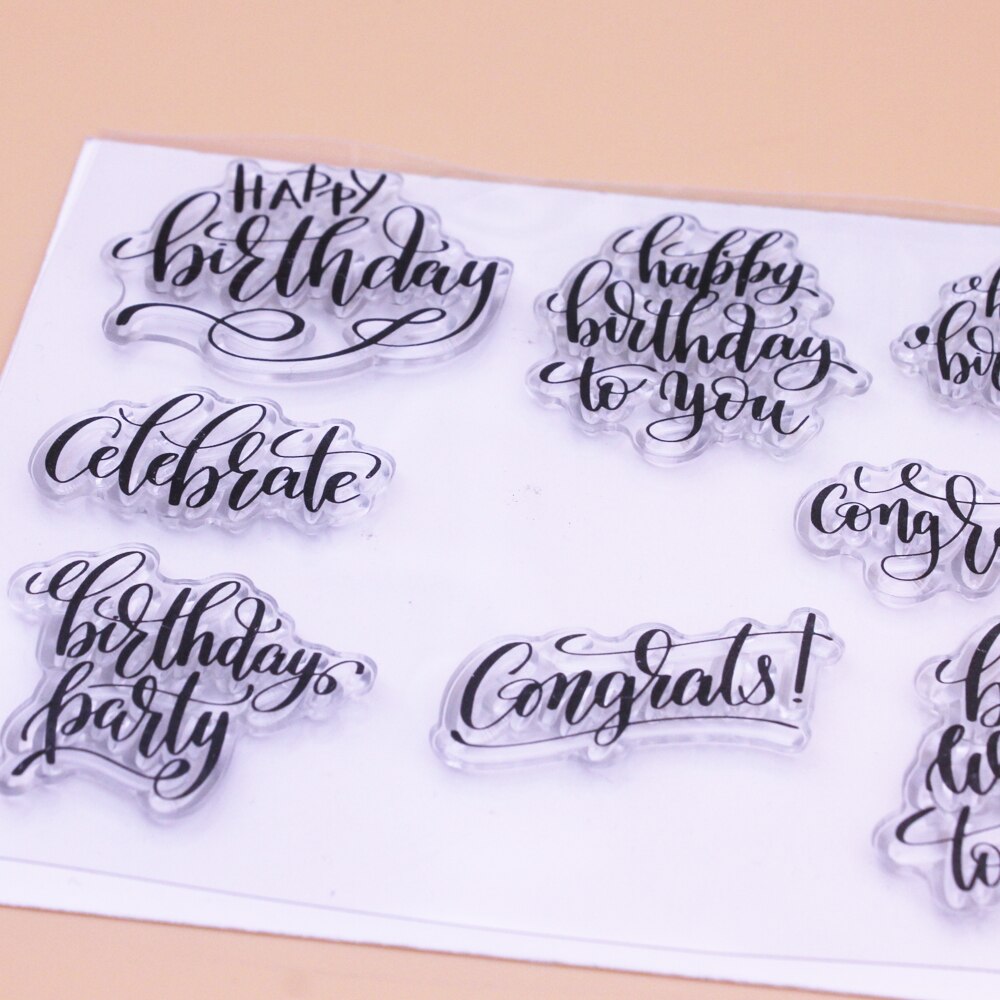 Happy Birthday Sentiments CLEAR STAMPS Scrapbooking Handmade Card Album Paper Craft Rubber Transparent Silicon Stamp Alinacutle