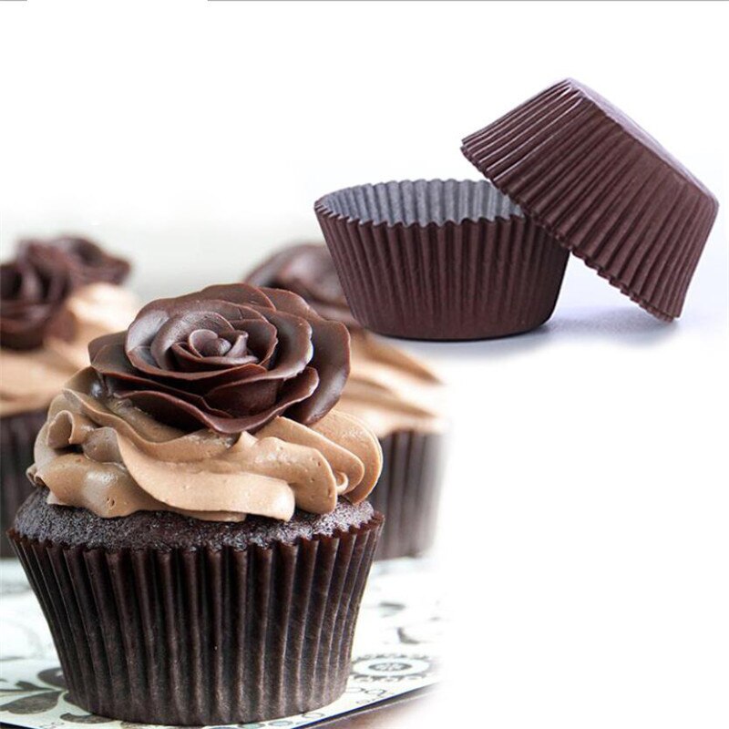 100 Stks/partij Pure White Cupcake Liners Food Grade Papier Cup Cake Bakken Cup Muffin Keuken Cupcake Gevallen Cake Mallen