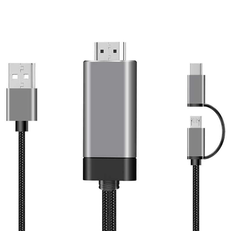 Mirasn  ld29 3- in -1 type c/micro-usb naar hdmi-kabel voor android-telefoon naar hdmi bluetooth hdtv mirroring 1080p naar hdmi-kabel