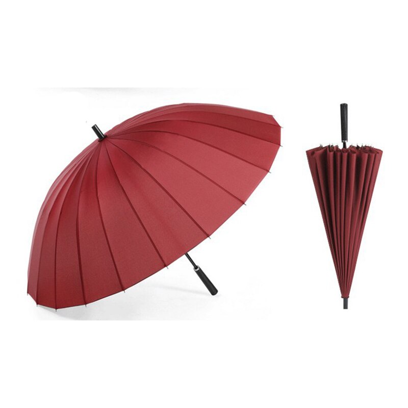 YADA 24 karat Bunte Regenbogen Regenschirm Regen Für Frauen Winddicht Lange Griff Regenschirme Starke Rahmen Wasserdichte Regenschirm YS254: Red wine
