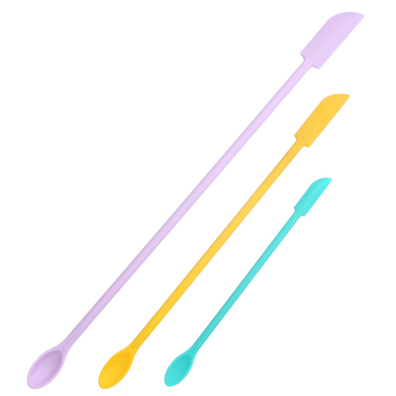4pcs Mini Silicone Spatula Set Lengthened Jam Spatula Cosmetic Bottle Spatula Fruit Sauce Scraper Kitchen Utensils Accessories: 3PCS-Colorful