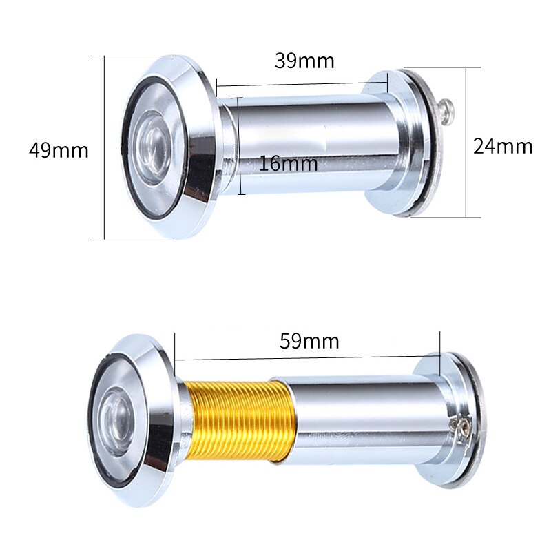 Security Door Eye Spy Hole Peephole Viewer Angle Adjustable Glass Lens Security Privacy Cover Door