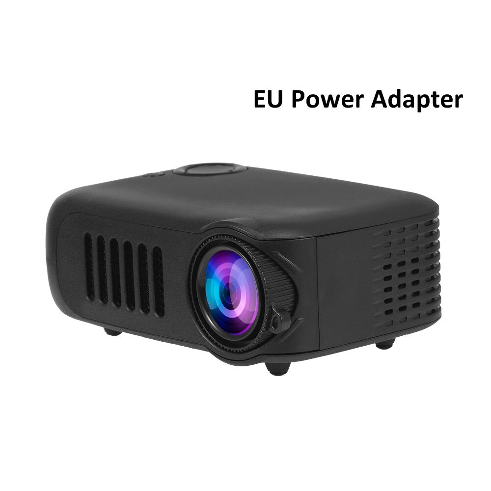 Portable Mini Projector With Tripod 800 Lumens Support 1080P LCD 50000 Hours Lamp Life Home Video Proyector For Chrismas: Black EU Plug