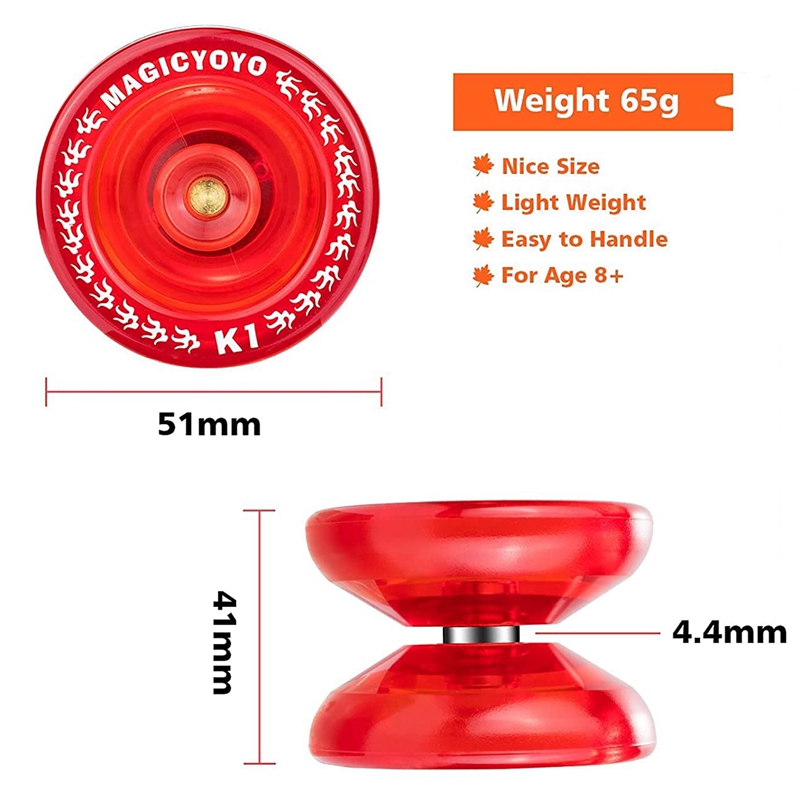 Magicyoyo  k1- plus responsives jojo für kinder, kunststoff-jojo mit schmalem c-kugellager, jojo für anfänger