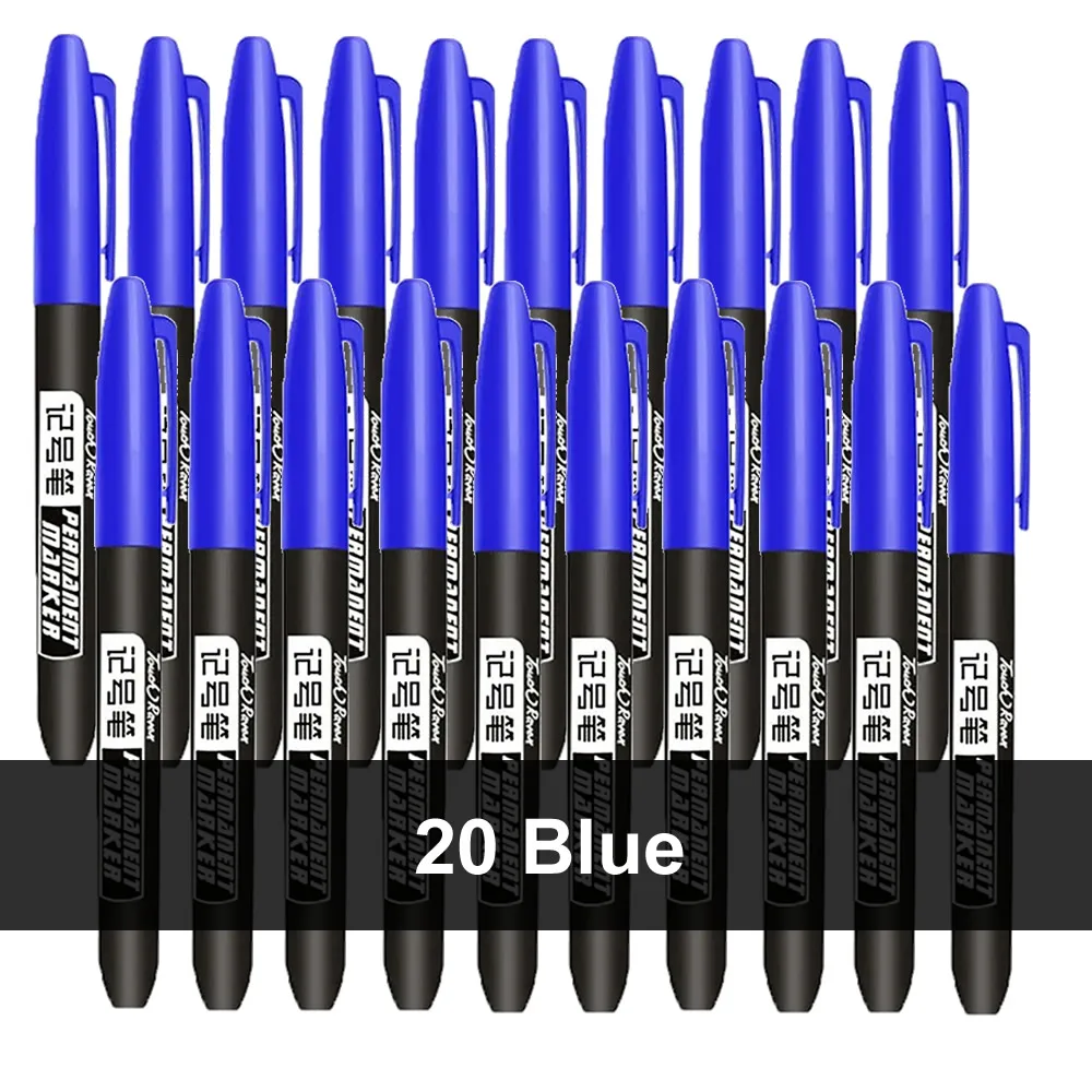 1/6/9/20PCS Permanent Marker Pen Manga Drawing Markers Black Blue Red Waterproof Ink Sketch Pens Stationery Art School Supplies: Green
