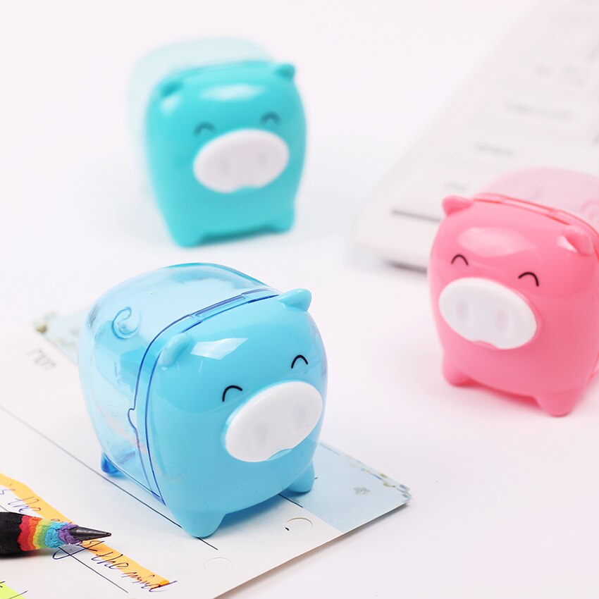 Sacapuntas de plástico Kawaii de color caramelo para niños, sacapuntas coreano para útiles escolares para niños, papelería, 1 ud.