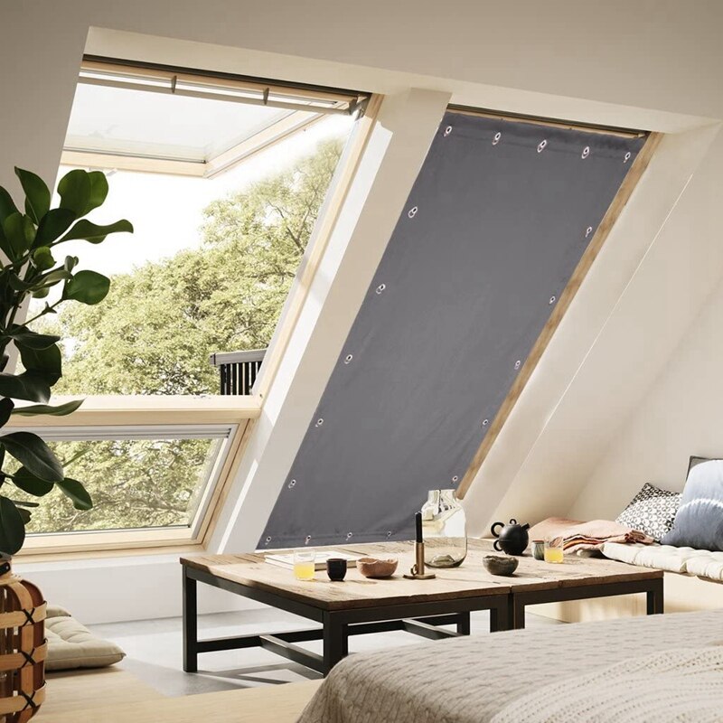 Blackout Blinds - Portable Window Curtains,Easy to Install with Suction Cups for Home&Travel,51X78 In,Gray,1 Panel