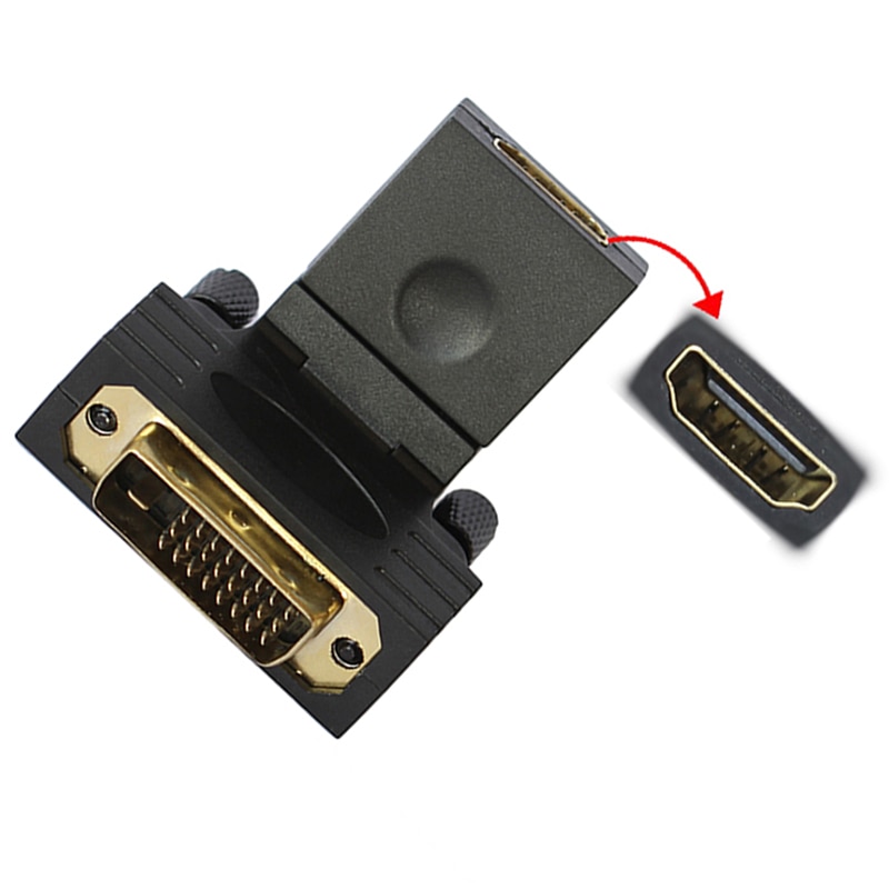 90 180 graden rotatie dvi 24+1 to hdmi-compatibele adapter dvi naar  hd 1080p hdtv-converter voor pc  ps3 projector tv-box