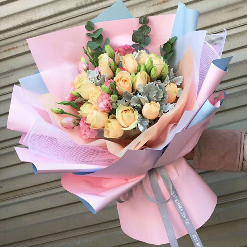 20 stk. koreanske blomster papiremballage indpakning neutral farve blomsterhandler indpakningspapir blomsterbuket leverancer