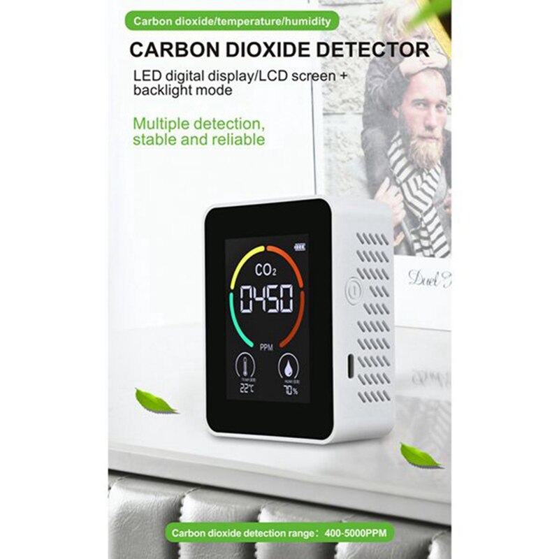Air Monitor CO2 Carbon Dioxide Detector Air Temperature Humidity Monitor Fast Measurement Meter for CO2
