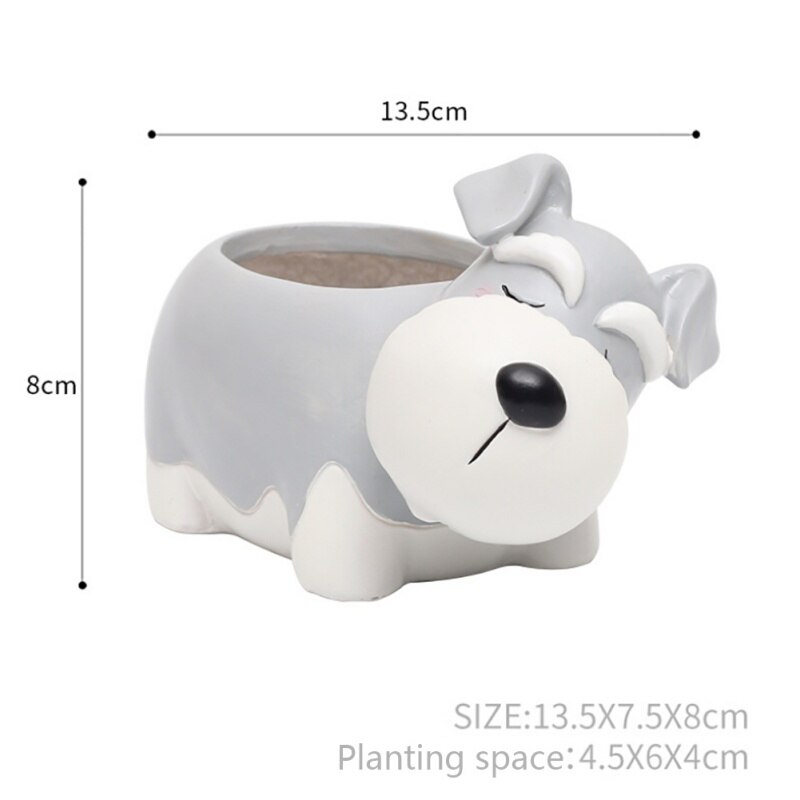 Cartoon Dogs Flower Vase Resin Succulent Animal Shaped Planter Flower Pot: 1