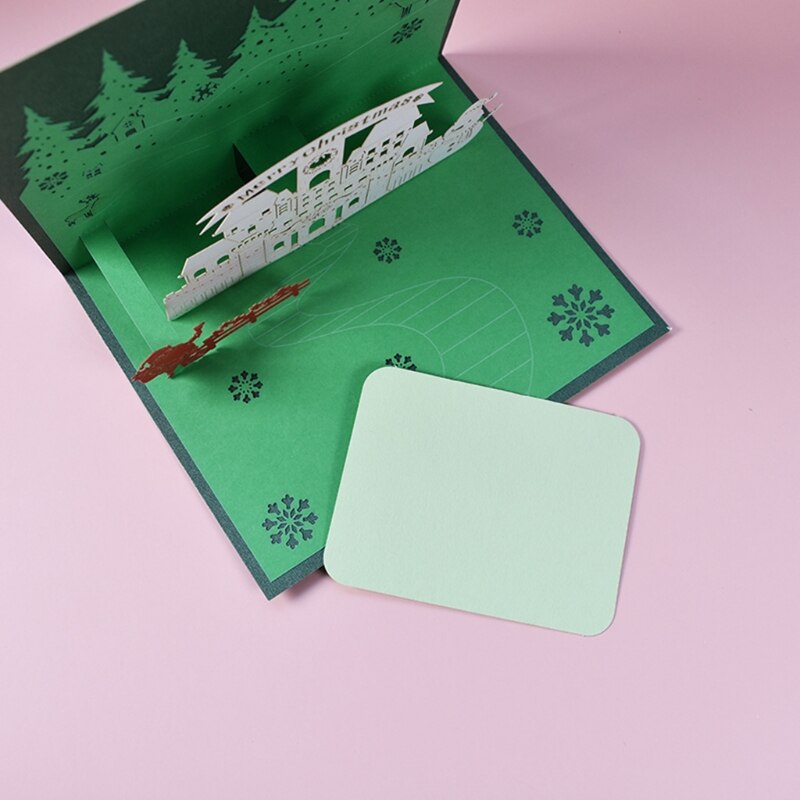 3d pop-up juletræ santa lykønskningskort xmas år postkort invitationer