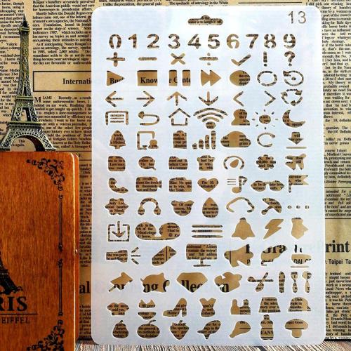 Rulers English Alphabet Number DIY Scrapbook Drawing Template Measuring Ruler Stencil Office School Supplies: black