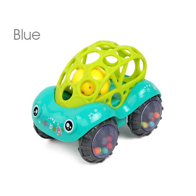 Baby Rattles Mobiles Non-toxic Plastic Colorful Music Handbell Grasping Gums Soft Teether Educational Toys For Newborn Baby: Blue