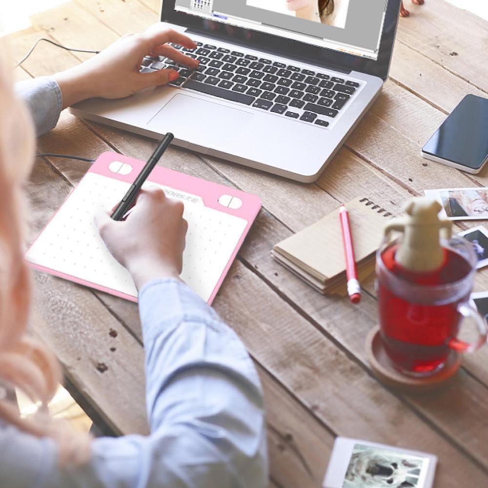 T503 6 Inch Ultralight Graphics Tablet 8192 Levels Digital Drawing Tablet Battery-Free Pen Compatible Android Device