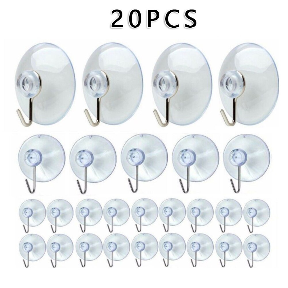 10/20*Not Hurt The Wall Clear Suction Cup Sucker Hooks For Kitchen/Bathroom glass Metal Hanging Hat keys Coat