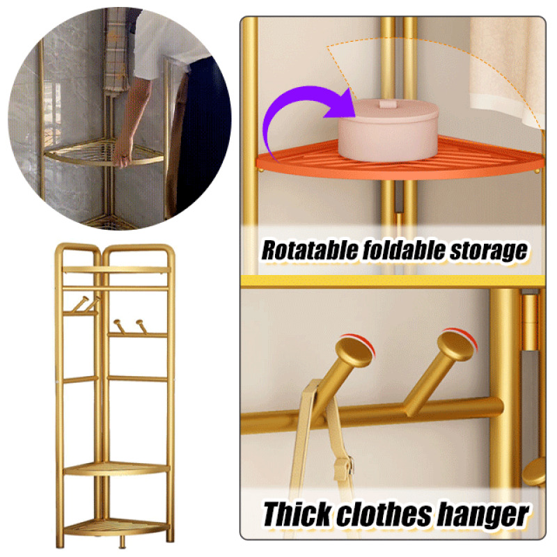 Haushalt Ecke Falten KleiderbüGel Stange Typ Stand Garderobe Zimmer Hängende Kleiderständer