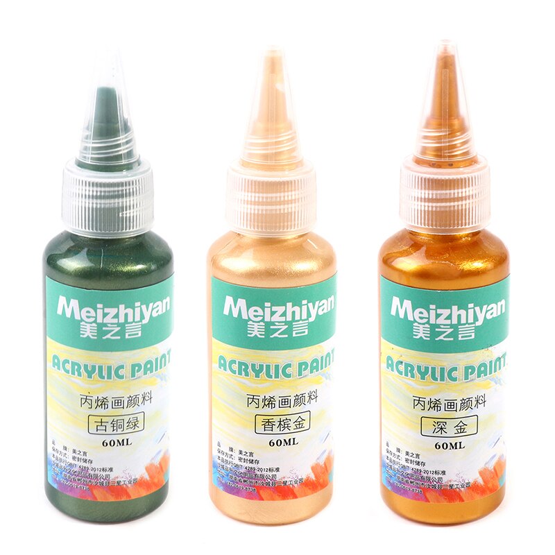 60ml Acrylic Paint Metallic Resin Pigments Gold Silver Copper For Epoxy Resin
