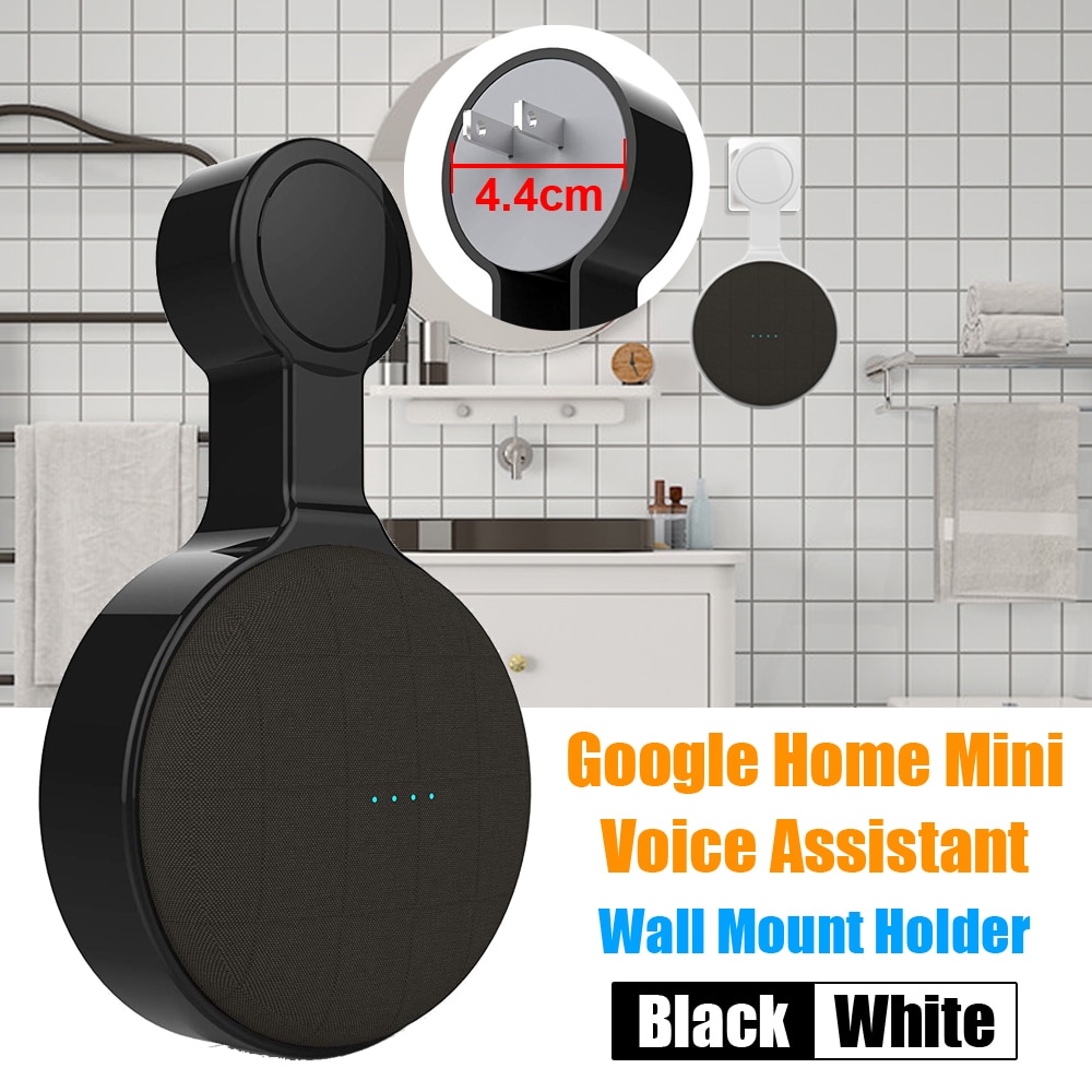 Väggfäste hållare hängare för google home mini röstassistent inomhushögtalare ljudbox hållare fodral för eu & us plug