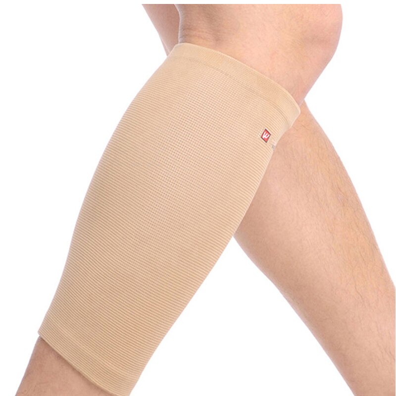 Camewin 1 stk benbeskytter sportssikkerhed knæpuder til mænd og kvinder høj elasticitet åndbar strikket benstøtte benvarmer