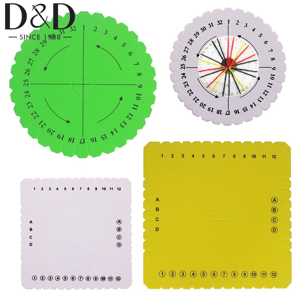 Braiding Disk Round Square Kumihimo Beading Cord Disc Braiding Braided Plate DIY Bracelet Loom Weaving Board Craft Tools