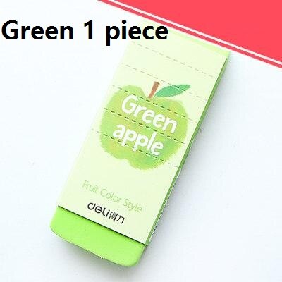 Super Big Soft Plastic Eraser Fruit Color Pencil Rubber Eraser Safe Material No Smell Office School Stationery Deli 71050: Green 1pc