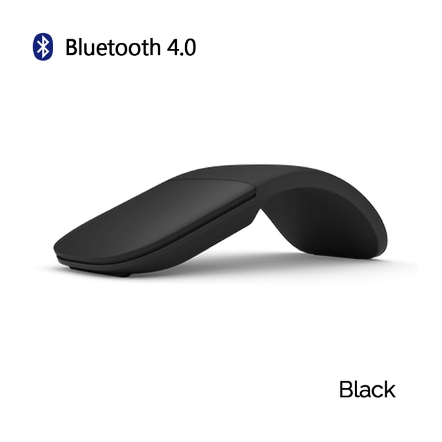 1600 dpi bluetooth 4.0 trådlös mus hopfällbar arc touch mause vikbara ultratunna mute möss för surfacebook laptop kontorsbruk: Svart