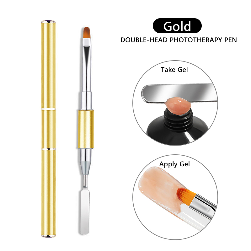 Pincel para decoración de uñas, 14 tamaños, mango de Metal, delineador de uñas, pincel para pintar con patrón de rayas, extensión de Gel UV acrílico, pluma para tallar y dibujar: Azul