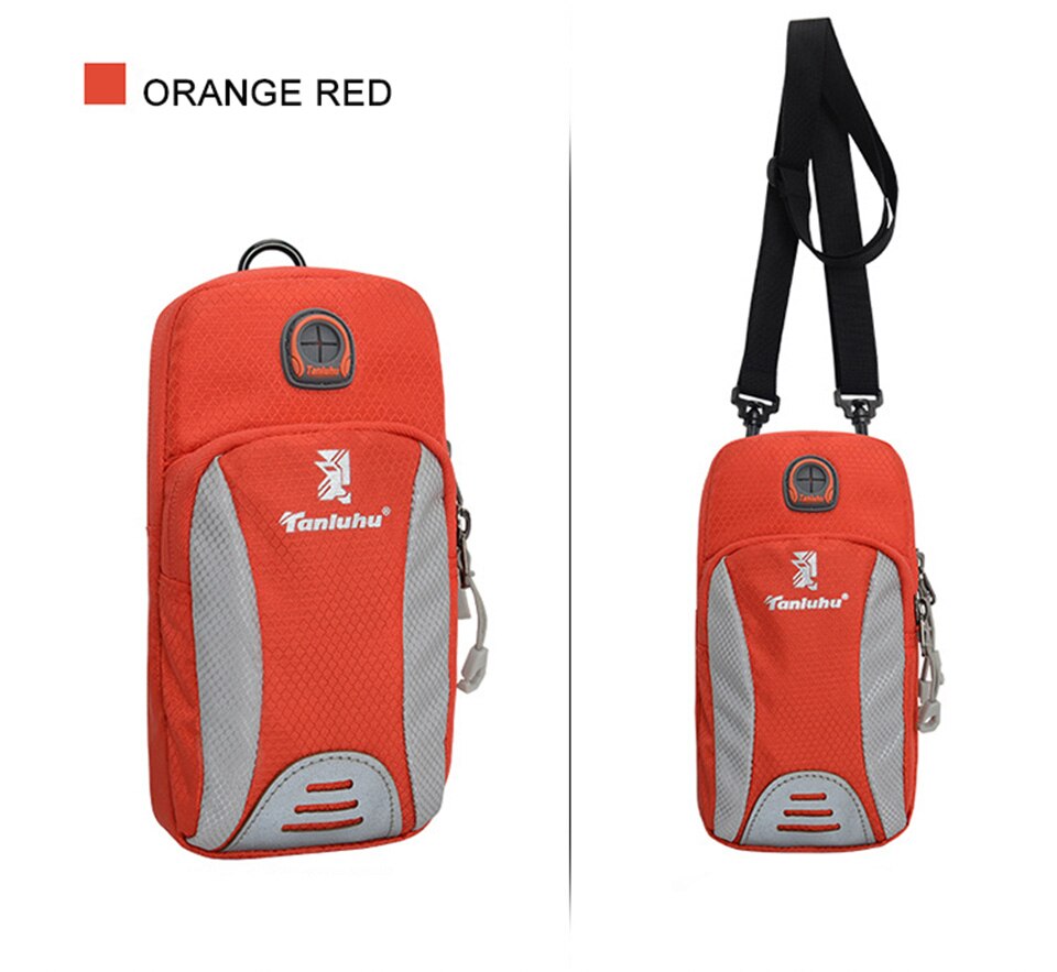 Outdoor Mobiele Telefoon Tas Running Mobiele Telefoon Arm Zak Arm Riem Sport Mobiele Telefoon Arm Mouw Schoudertas Unisex: Orange red