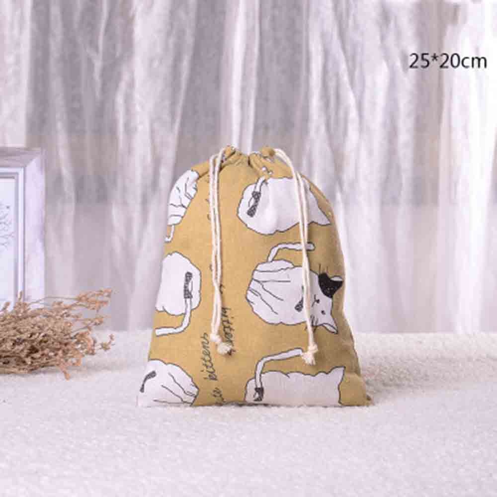 Handgemaakte Katoen Opslag Pakket Tas Tasje Kleine Portemonnee Reizen Vrouwen Kleine Doek Bag Pouch: M-Yellow