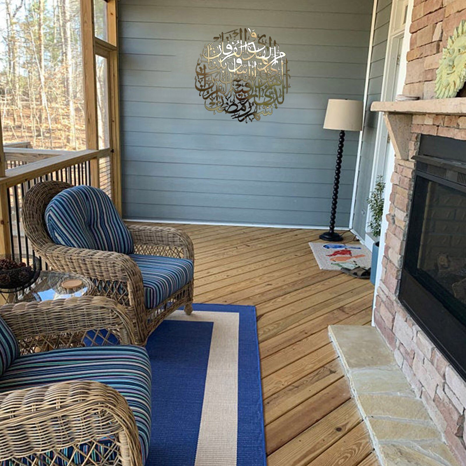 Shiny Acrylic Islamic Wall Art Calligraphy Gold Muslim