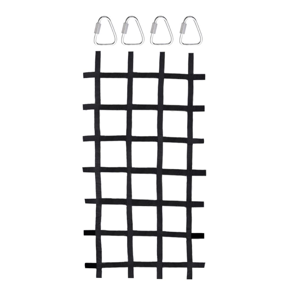 Extérieur arc-en-ciel ruban Net escalade mur enfant escalade mur entraînement physique escalade filet pour le divertissement sportif quotidien: 90 x 48 inch Black