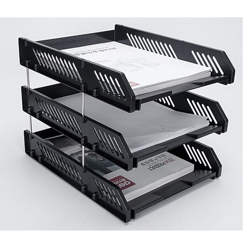 Three-layer File Rack Multi-functional Storage File Rack Ffor Office Large-capacity Floor Newspaper Rack