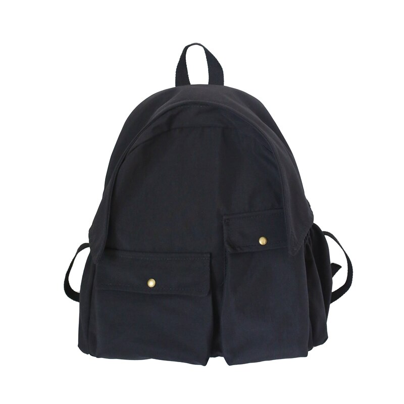 HOCODO sac d'école de grande capacité pour les adolescentes imperméable en Nylon femmes sac à dos solide couleur livre sac voyage sacs à bandoulière: Black