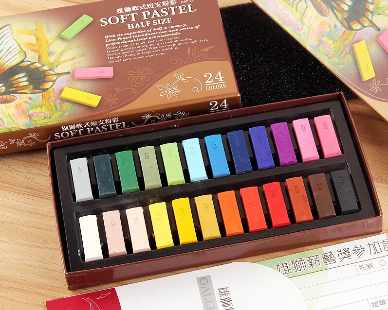 taiwan simbalion kalk diy maleri pastell myk pastell sett fargetegning fargemaling 12/24/36/48/60 stk sett: Korte 24 farger